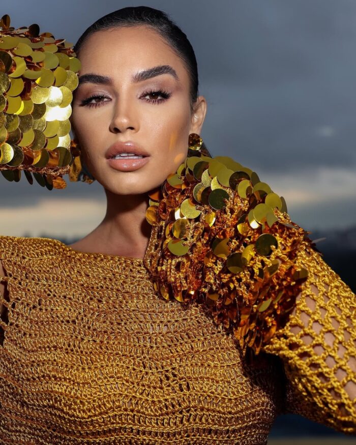 Golden Sequin Crochet Dress