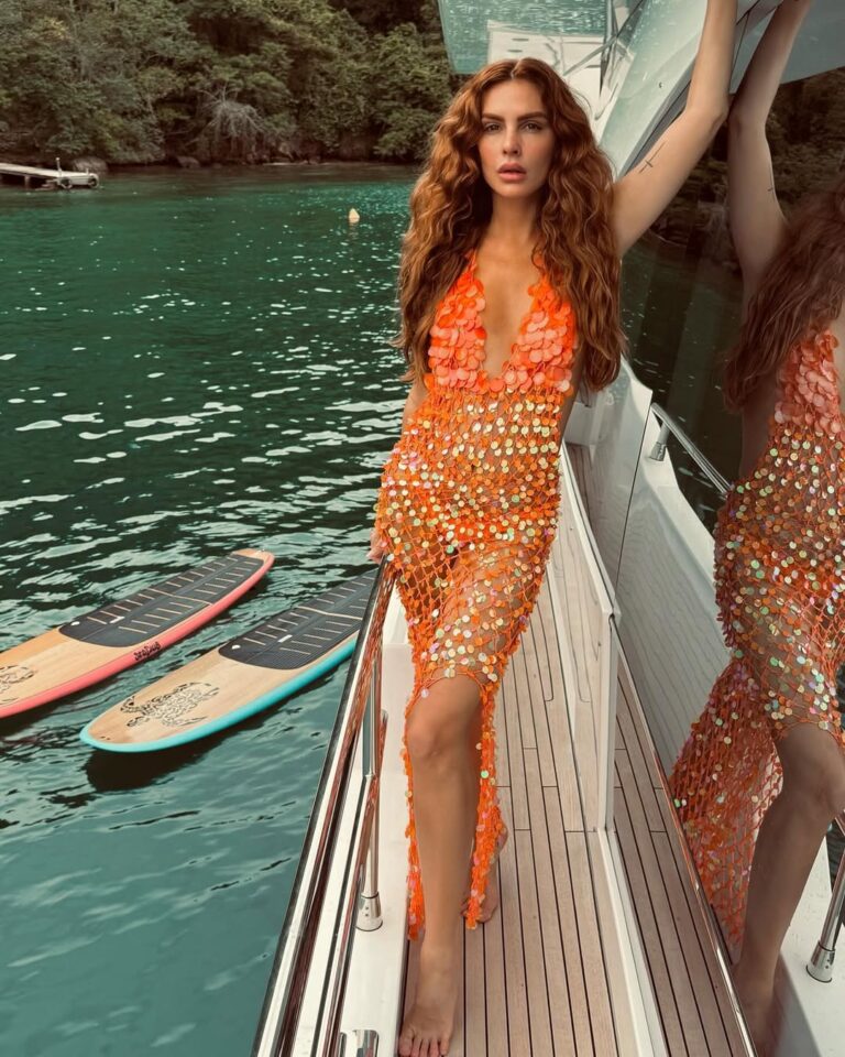 Orange Sequin Dress - Image 3